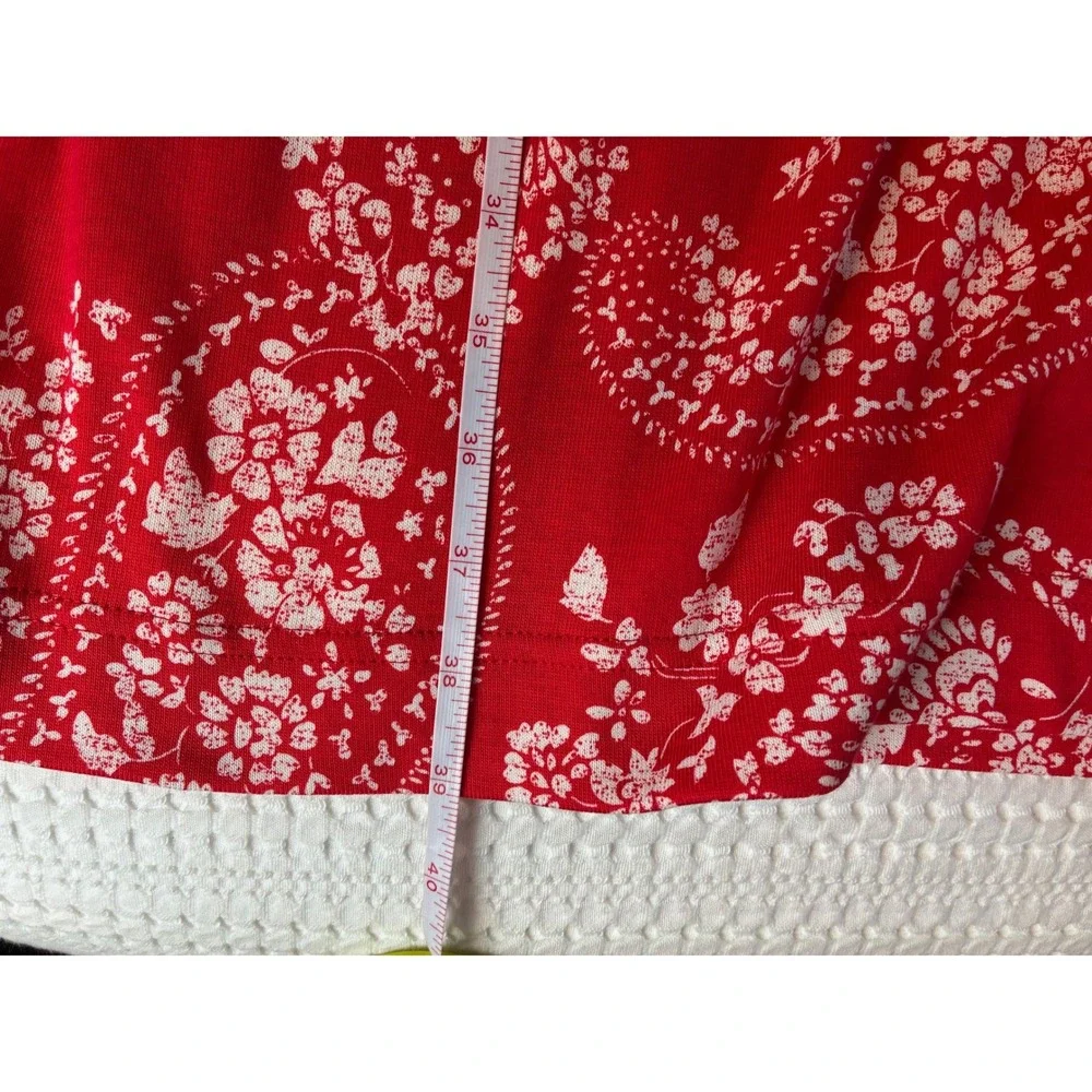NWT Chaps Dress Bandana Print Red L Tie Front Short Sleeve Casual Fourth of July - Picture 8 of 9
